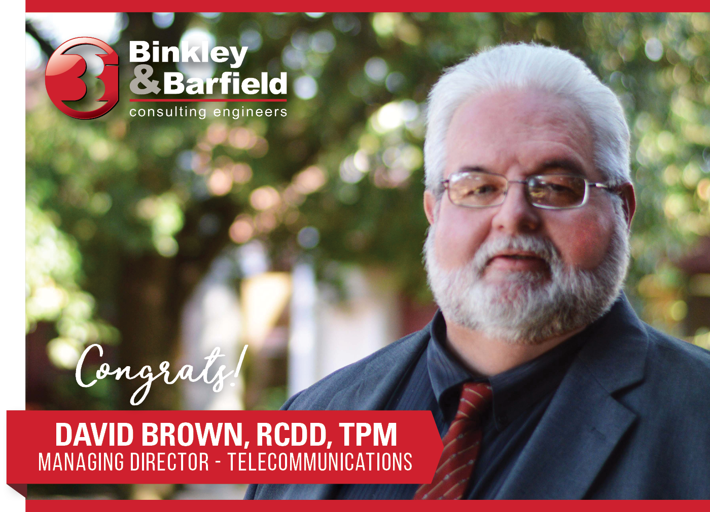 Congrats, David Brown, RCDD, TPM