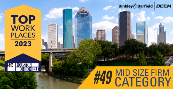Binkley & Barfield | DCCM Honored by Houston Chronicle with 2023 Top Workplaces Award